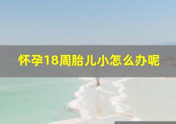 怀孕18周胎儿小怎么办呢