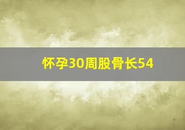 怀孕30周股骨长54