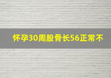 怀孕30周股骨长56正常不