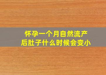 怀孕一个月自然流产后肚子什么时候会变小