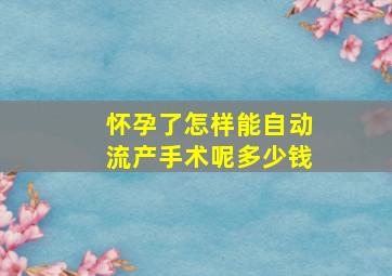 怀孕了怎样能自动流产手术呢多少钱