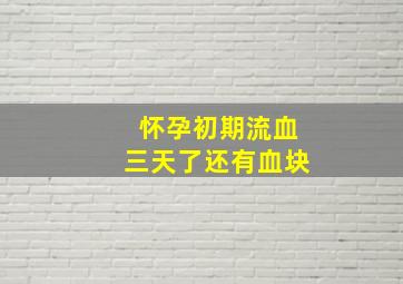 怀孕初期流血三天了还有血块