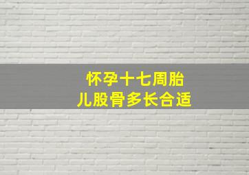 怀孕十七周胎儿股骨多长合适