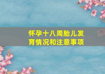 怀孕十八周胎儿发育情况和注意事项