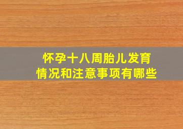 怀孕十八周胎儿发育情况和注意事项有哪些