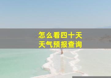 怎么看四十天天气预报查询