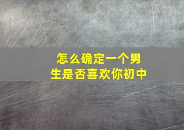 怎么确定一个男生是否喜欢你初中