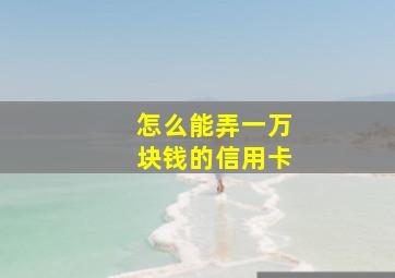 怎么能弄一万块钱的信用卡