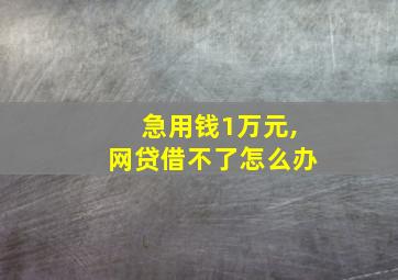 急用钱1万元,网贷借不了怎么办