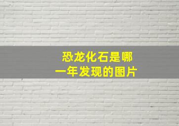 恐龙化石是哪一年发现的图片