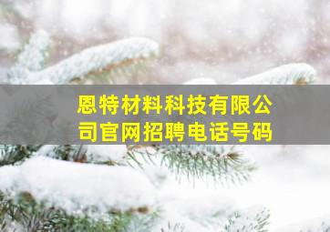 恩特材料科技有限公司官网招聘电话号码