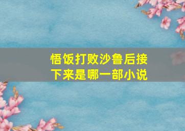 悟饭打败沙鲁后接下来是哪一部小说