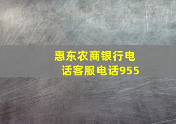 惠东农商银行电话客服电话955