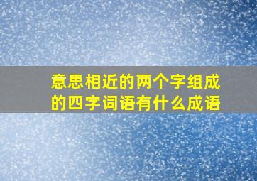 意思相近的两个字组成的四字词语有什么成语