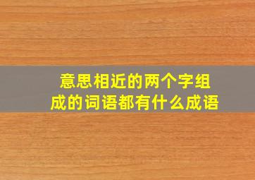 意思相近的两个字组成的词语都有什么成语