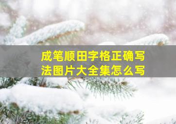 成笔顺田字格正确写法图片大全集怎么写