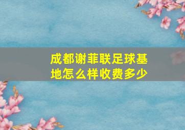 成都谢菲联足球基地怎么样收费多少