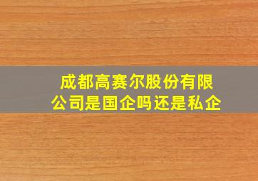 成都高赛尔股份有限公司是国企吗还是私企