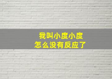 我叫小度小度怎么没有反应了