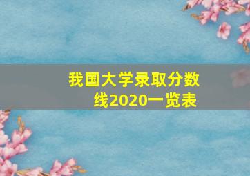 我国大学录取分数线2020一览表