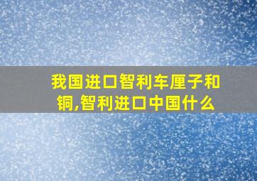 我国进口智利车厘子和铜,智利进口中国什么