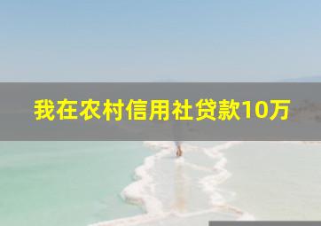 我在农村信用社贷款10万