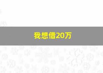 我想借20万