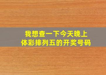 我想查一下今天晚上体彩排列五的开奖号码