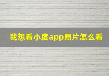 我想看小度app照片怎么看