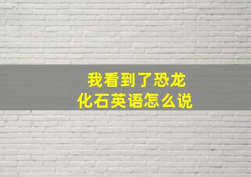 我看到了恐龙化石英语怎么说