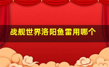 战舰世界洛阳鱼雷用哪个