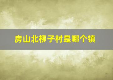 房山北柳子村是哪个镇