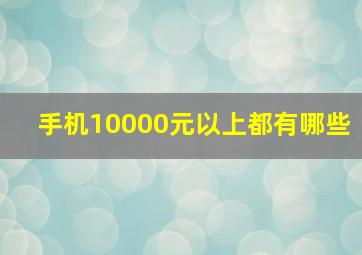 手机10000元以上都有哪些