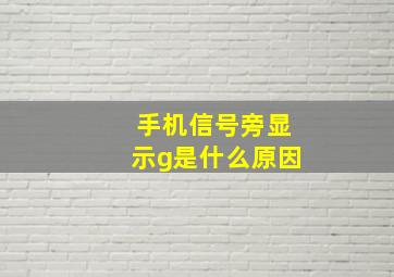 手机信号旁显示g是什么原因