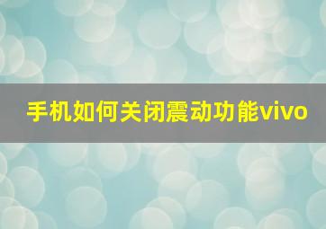 手机如何关闭震动功能vivo