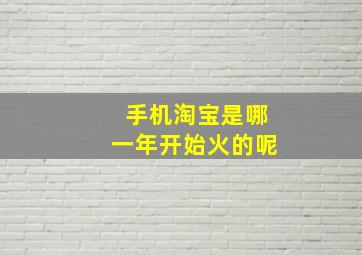 手机淘宝是哪一年开始火的呢