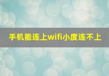 手机能连上wifi小度连不上