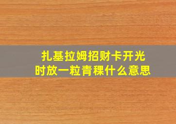 扎基拉姆招财卡开光时放一粒青稞什么意思