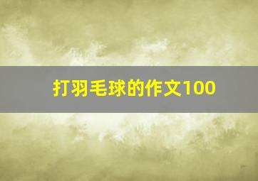 打羽毛球的作文100