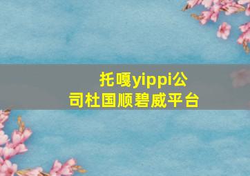 托嘎yippi公司杜国顺碧威平台