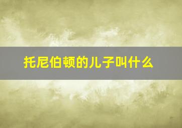 托尼伯顿的儿子叫什么