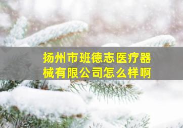 扬州市班德志医疗器械有限公司怎么样啊