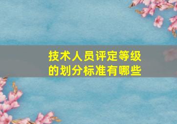 技术人员评定等级的划分标准有哪些