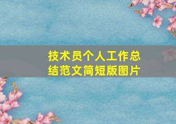 技术员个人工作总结范文简短版图片