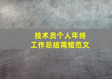 技术员个人年终工作总结简短范文