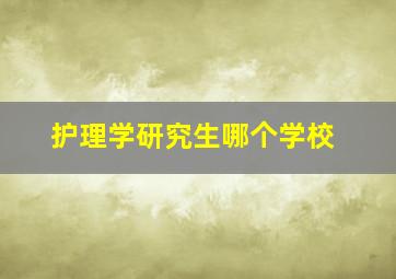 护理学研究生哪个学校