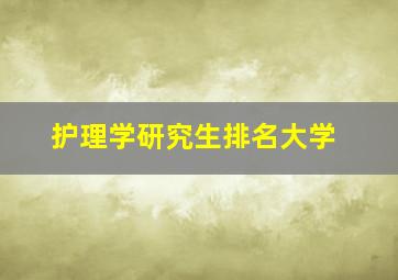 护理学研究生排名大学