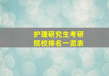 护理研究生考研院校排名一览表