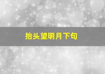 抬头望明月下句