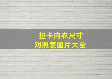 拉卡内衣尺寸对照表图片大全